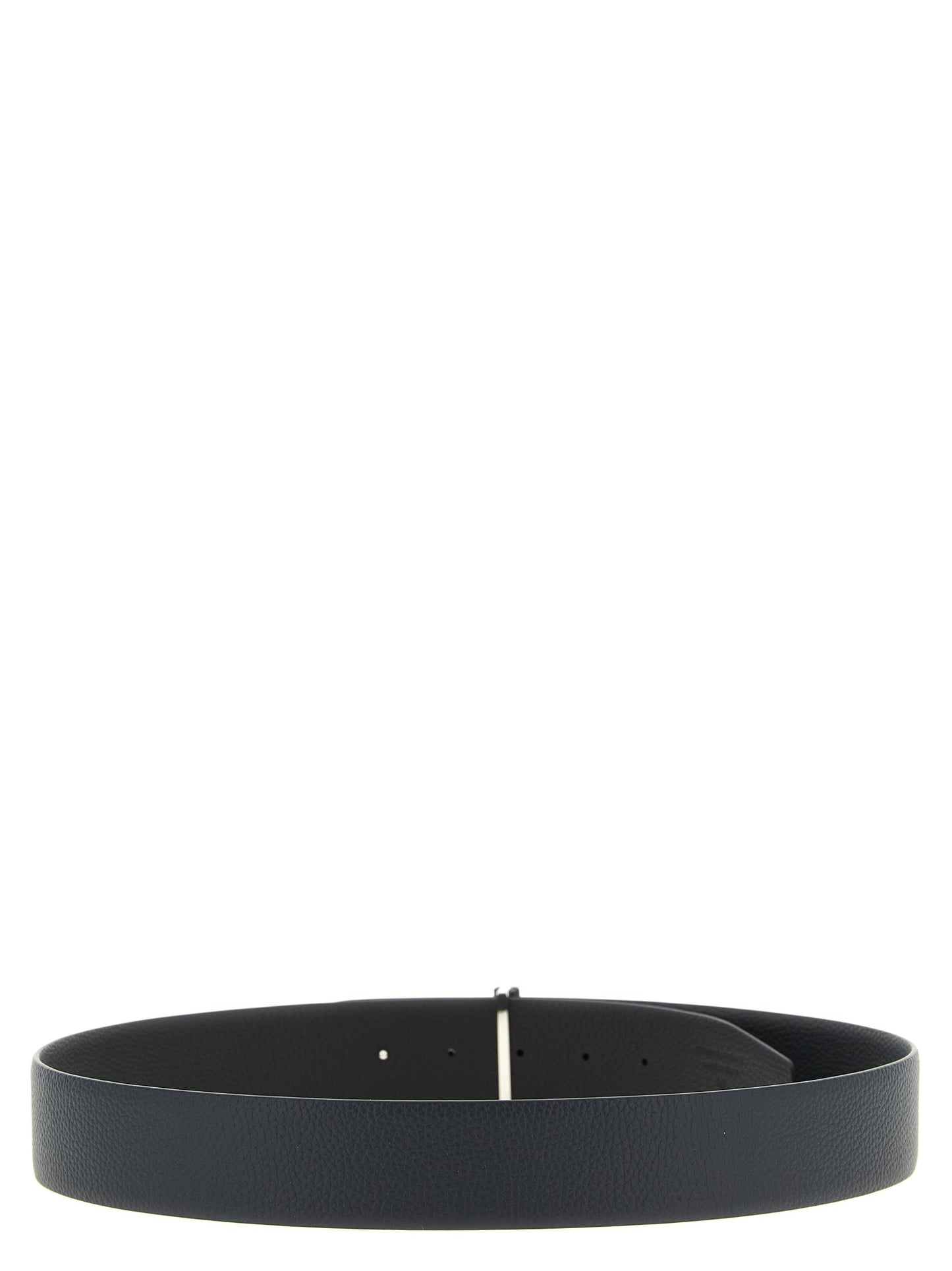 Belt by Tom Ford for men in palladium brass & grained calf leather black, dark-blue, multicolor & palladium presents a artisanal silhouette from the Icon Palladium Brass & Grained Calf Leather Belt collection, showcasing an artisanal design and refined craftsmanship for a artisanal look.