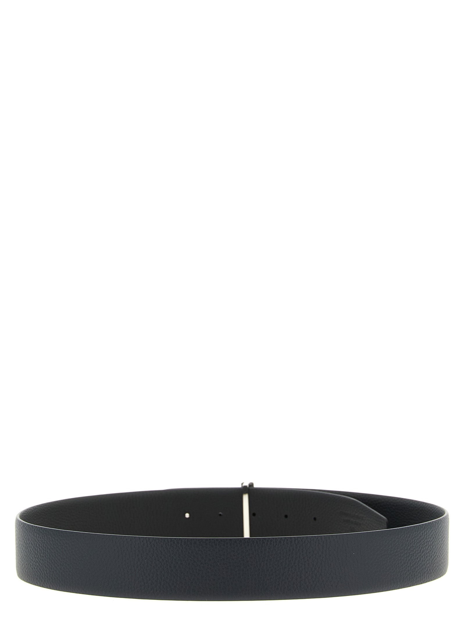 Belt by Tom Ford for men in palladium brass & grained calf leather black, dark-blue, multicolor & palladium presents a artisanal silhouette from the Icon Palladium Brass & Grained Calf Leather Belt collection, showcasing an artisanal design and refined craftsmanship for a artisanal look.