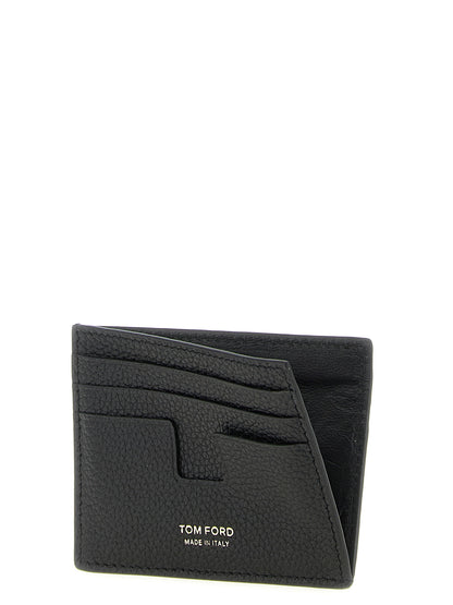 Cardholder Card Case by Tom Ford for men in bos taurus suede calfskin leather black, floral, signature & print features a refined silhouette, showcasing the elegant lines of the T Line Bos Taurus Suede Calfskin Leather Cardholder Card Case alongside premium card-organization for a refined finish.
