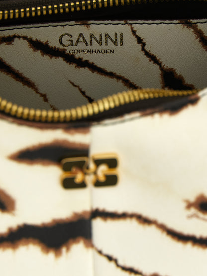 Mini Hobo Handbag by Ganni for women in polyester & polyurethane gold, multicolor, zebra, patterned & print features a exquisite silhouette, showcasing a secure and exquisite with versatile shoulder-strap & detachable-strap for a exquisite finish.