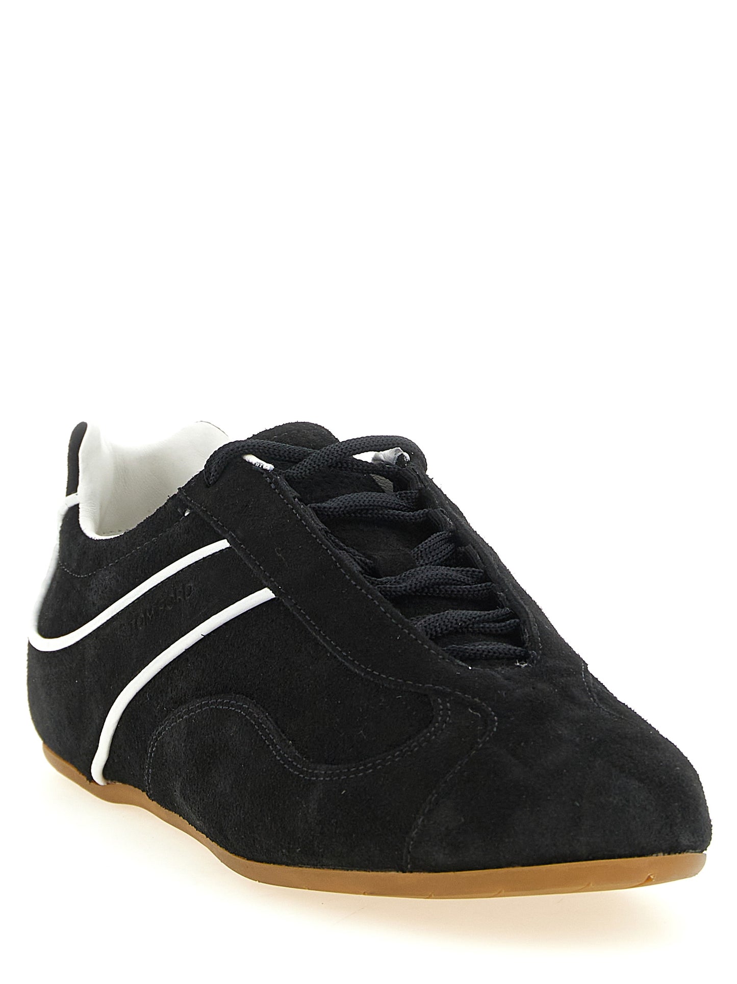 Sneakers by Tom Ford for men in suede calfskin leather & polyester bicolour, black & white features a chic design, perfectly showcasing the chic fashion style of this Men's Fashion Suede Calfskin Leather & Polyester Sneakers.