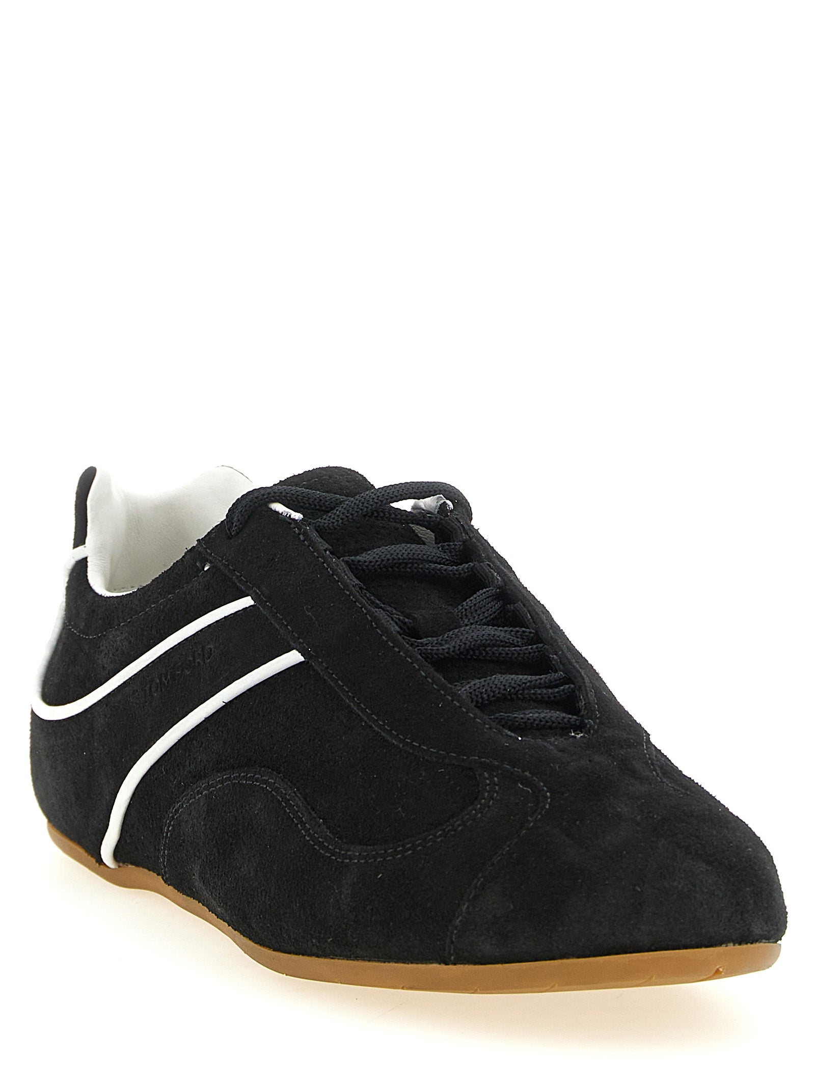 Sneakers by Tom Ford for men in suede calfskin leather & polyester bicolour, black & white features a chic design, perfectly showcasing the chic fashion style of this Men's Fashion Suede Calfskin Leather & Polyester Sneakers.