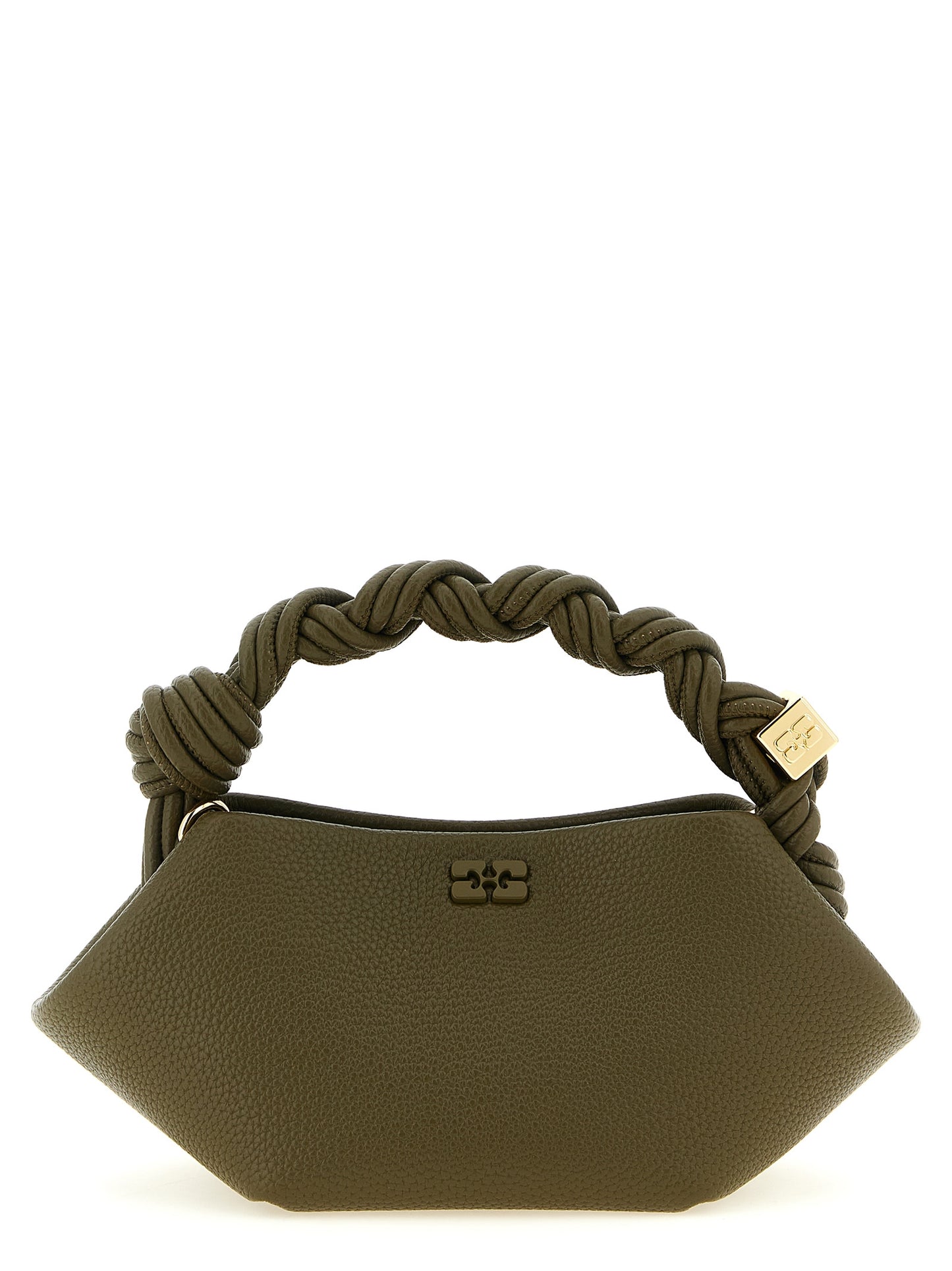 Ganni Bou Faux Leather Mini Handbag - Bicolour Green Olive