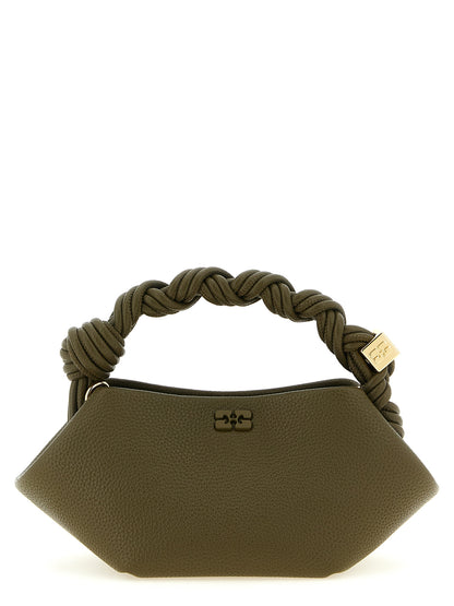 Ganni Bou Faux Leather Mini Handbag - Bicolour Green Olive