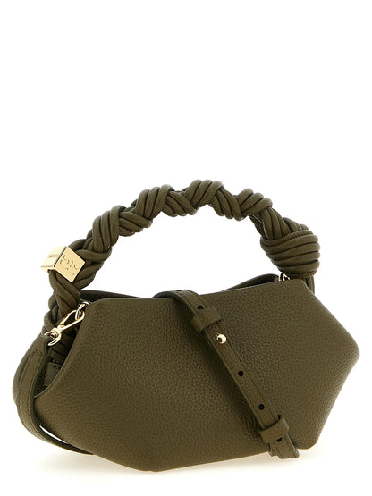 Ganni Bou Faux Leather Mini Handbag - Bicolour Green Olive