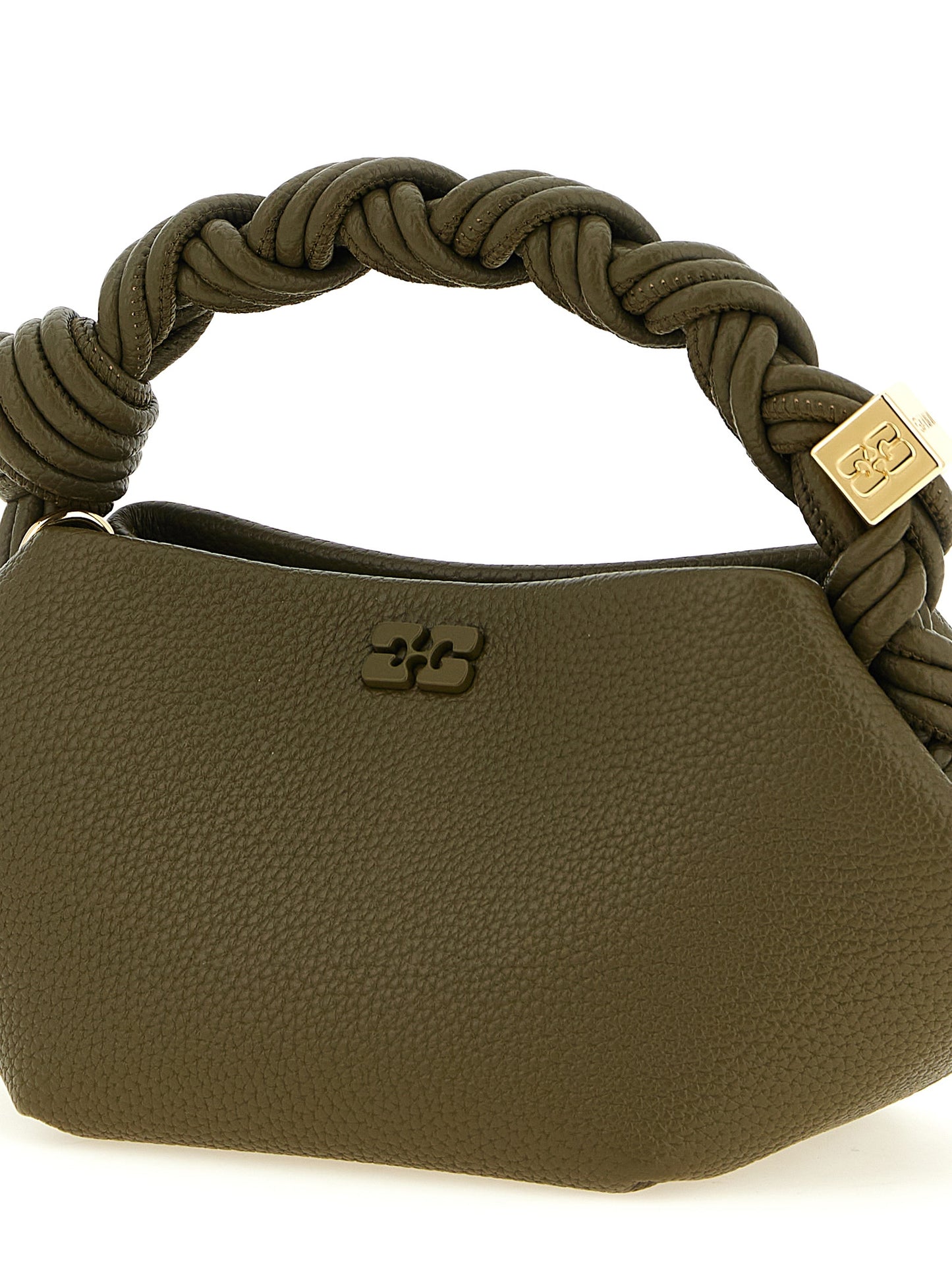 Ganni Bou Faux Leather Mini Handbag - Bicolour Green Olive