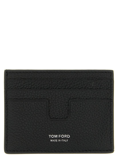 Cardholder Card Case by Tom Ford for men in calfskin leather black, floral & print features an meticulous design, elegantly showcasing the refined T Line Calfskin Leather Cardholder Card Case aesthetic while integrating sophisticated card-organization compact-design.
