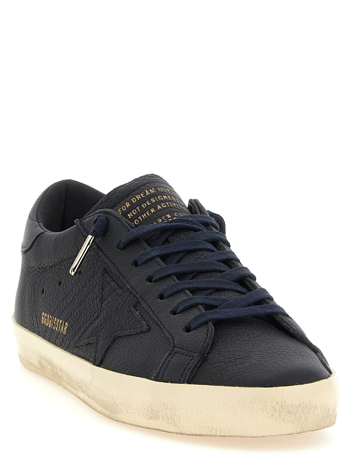 Sneakers by Golden Goose for men in bos taurus cowhide leather blue presents a on trend silhouette from the Star Men's Low Top Bos Taurus Cowhide Leather Sneakers collection, showcasing a on trend low-top style for an elevated aesthetic.