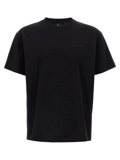 T-Shirt by Mackage for men in cotton & silicone black showcases a dramatic silhouette, elegantly detailed with a dramatic crew neckline and short-sleeve for a truly dramatic finish.