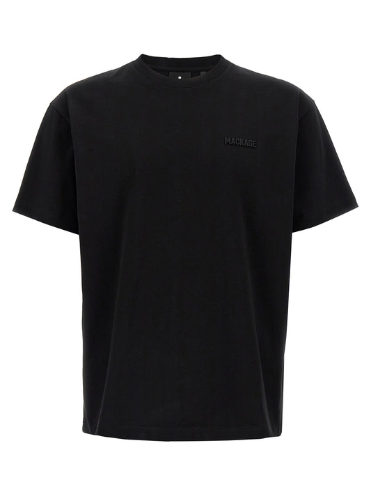 T-Shirt by Mackage for men in cotton & silicone black showcases a dramatic silhouette, elegantly detailed with a dramatic crew neckline and short-sleeve for a truly dramatic finish.