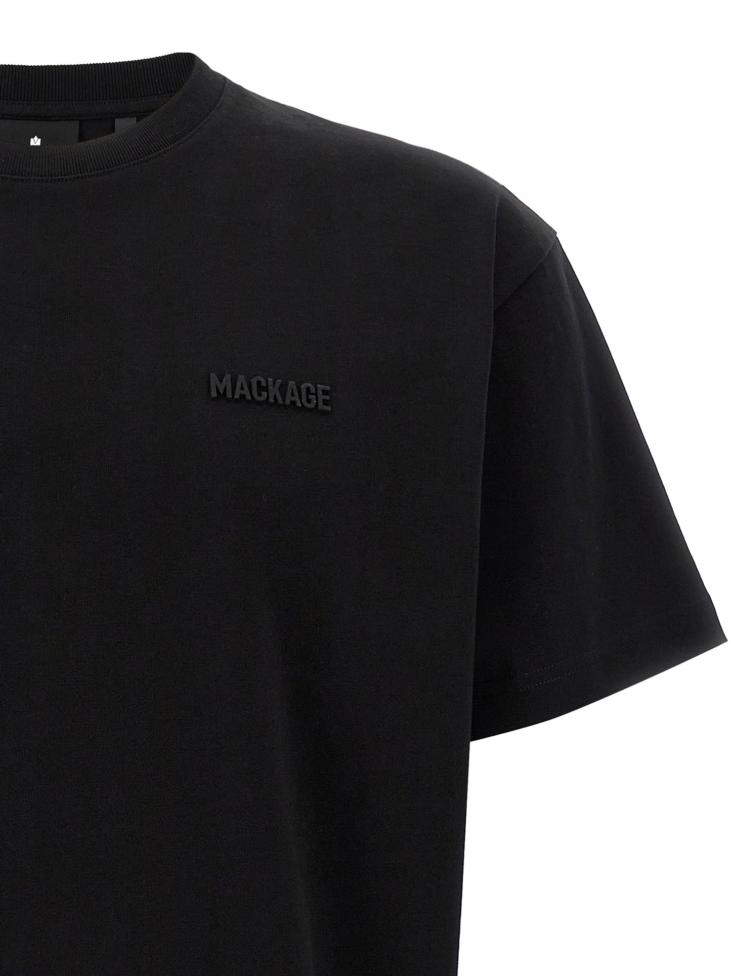 T-Shirt by Mackage for men in cotton & silicone black features a plush silhouette, showcasing a sophisticated and for a truly plush finish.