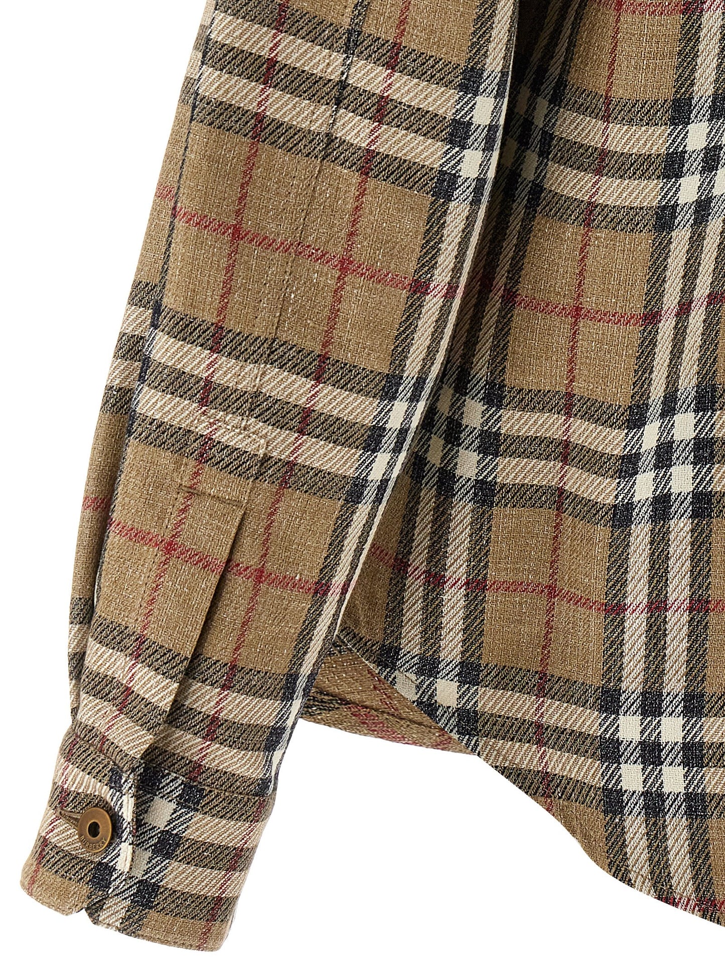Shirt by Burberry for men in linen & cotton brown features an polished silhouette, showcasing a sophisticated and detail for a truly polished finish.