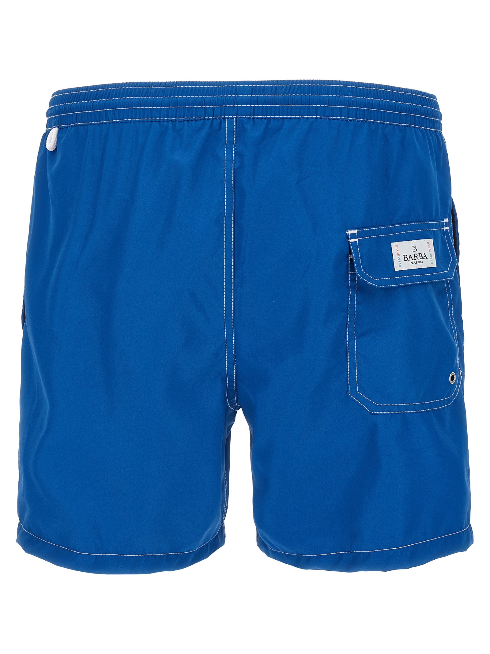 Swim Shorts by Barba Napoli for men in polyester blue features a resort ready silhouette, capturing the beach-ready style of the Waves Men's Polyester Swim Shorts collection.