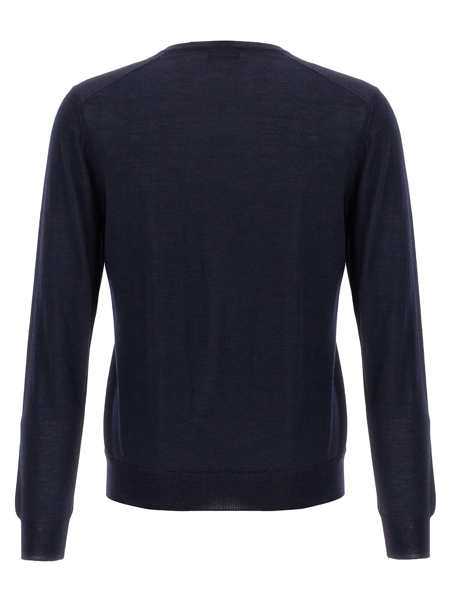 Cardigan by Barba Napoli for men in wool & silk blue features an crisp silhouette, showcasing a sophisticated v-neck neckline and detail for a truly crisp finish.