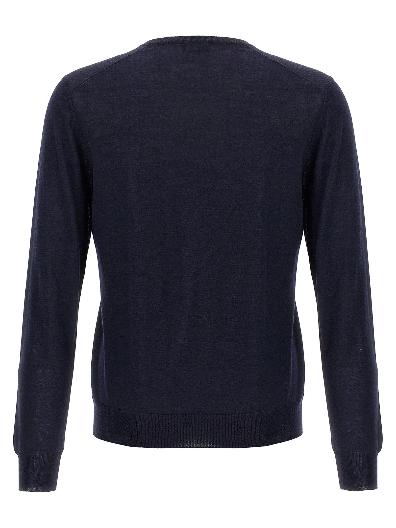 Cardigan by Barba Napoli for men in wool & silk blue features an crisp silhouette, showcasing a sophisticated v-neck neckline and detail for a truly crisp finish.