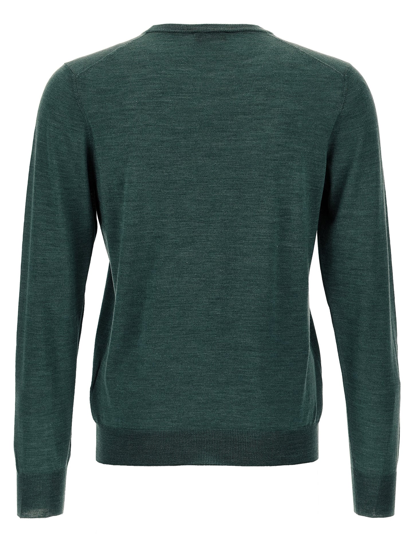 Cardigan by Barba Napoli for men in wool & silk bicolour & green features a nuanced silhouette with a refined crew neckline and nuanced detailing for a sophisticated look.