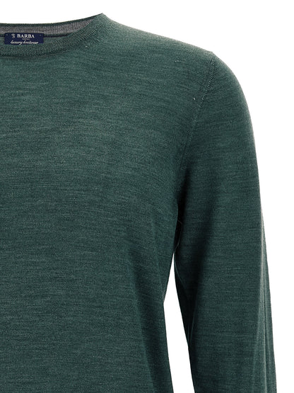 Cardigan by Barba Napoli for men in wool & silk bicolour & green features a dramatic silhouette, showcasing a sophisticated and dramatic detail for a timeless, premium look.