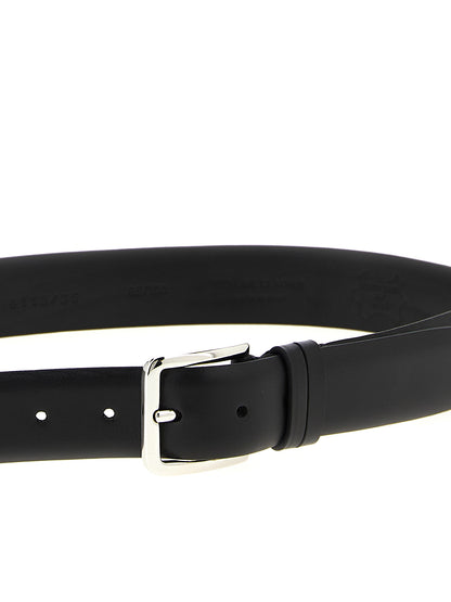Belt by ZERBINI CLAUDIO for men in leather & metal black features an artisanal silhouette, showcasing the artisanal craftsmanship of the Leather & Metal Belt collection for a artisanal finish.