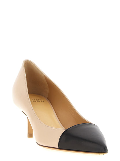 Mid-Heel Pumps Heels by Francesco Russo for women in nappa goatskin leather multicolor & pink features a effortlessly chic Women's Nappa Goatskin Leather Mid-Heel Pumps Heels design with a sophisticated mid-heel and elegant pointed toe style.