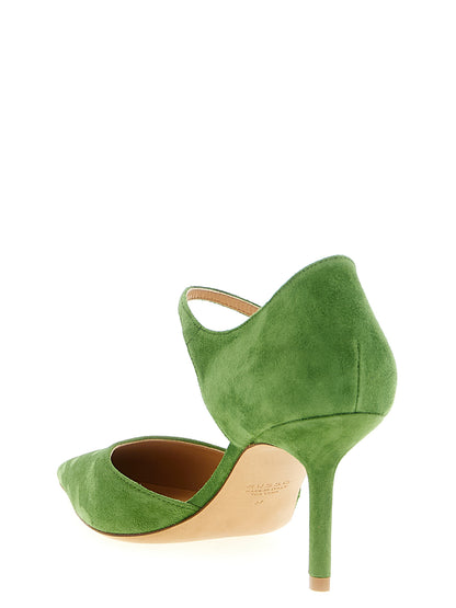 Mid-Heel Pumps Heels by Francesco Russo for women in capra goatskin suede leather and bicolour & green showcases a effortlessly elegant silhouette as Women's Capra Goatskin Suede Leather Mid-Heel Pumps Heels, featuring a effortlessly elegant mid-heel and a effortlessly elegant pointed toe style for an elegant look.