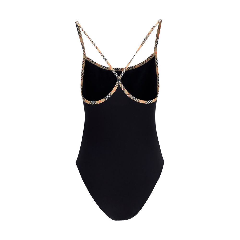 One-Piece Swimsuit by Burberry for women in stretch polyamide black & signature features an jaw dropping silhouette, showcasing the jaw dropping Women's Stretch Polyamide One-Piece Swimsuit design with a sophisticated cut for a jaw dropping finish.