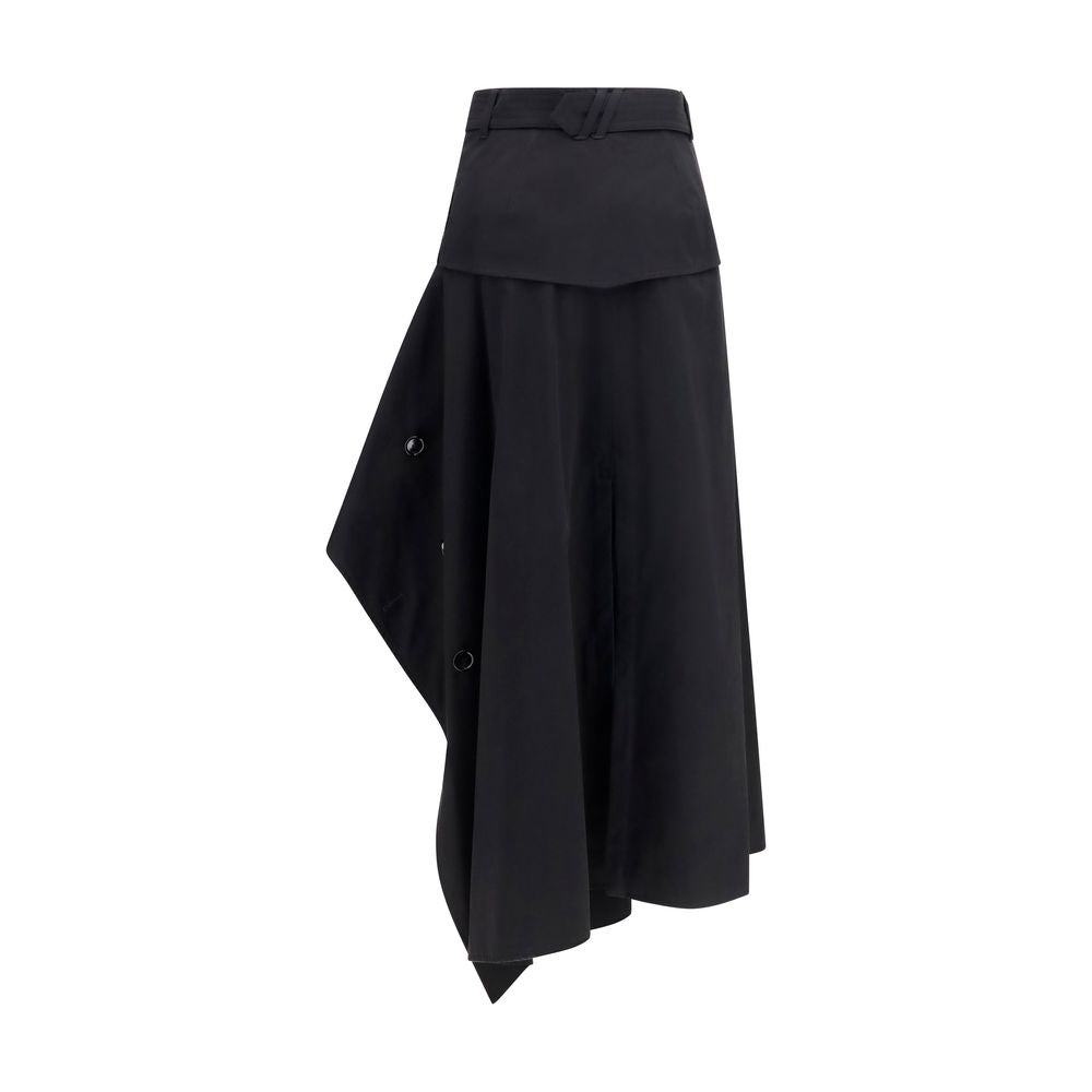 Skirt by Burberry for women in cotton beige, black, red & patterned features an relaxed-yet-refined silhouette that elegantly showcases the Heather Women's Tailored High Rise Cotton Long Skirt design and sophisticated long.