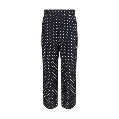 Trousers by Valentino Garavani for women in silk black & patterned presents a smart silhouette, meticulously detailed with a smart straight-leg, regular-fit & cropped, a smart cropped, and a smart .
