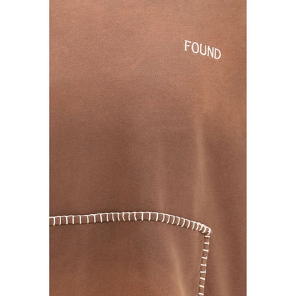 Sweatshirt Hoodie by FOUND for men in cotton brown & signature features a slouchy chic silhouette, detailed with a slouchy chic and a signature hooded neckline for an elevated aesthetic.