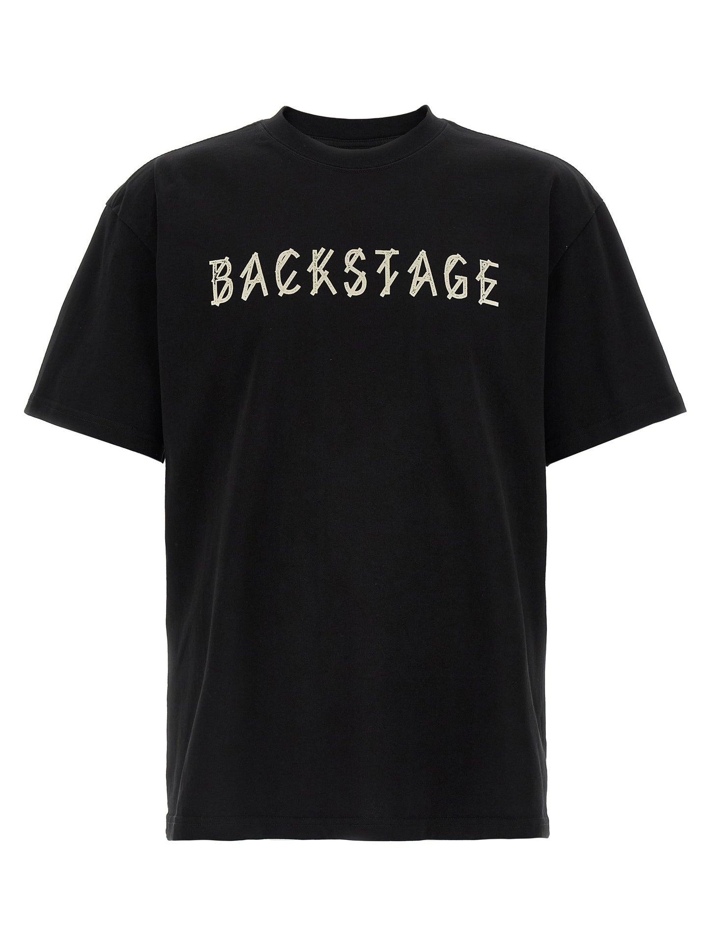 T-Shirt by 44 Label Group for men in cotton black & print showcases a unassuming silhouette, artfully detailed with a refined crew neckline and unassuming short-sleeve for a sophisticated, contemporary look.