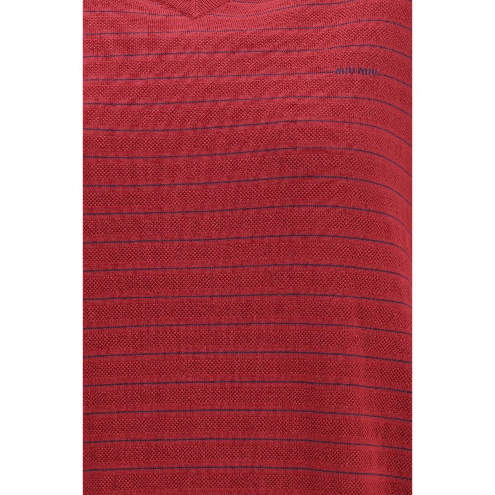 Sweatshirt by Miu Miu for women in cotton bordeaux, signature & striped features an enviable silhouette, showcasing a premium and refined for a truly enviable finish.