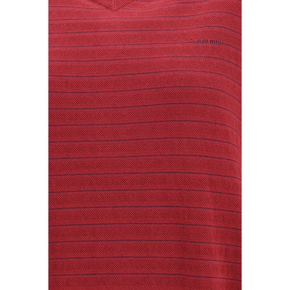 Sweatshirt by Miu Miu for women in cotton bordeaux, signature & striped features an enviable silhouette, showcasing a premium and refined for a truly enviable finish.