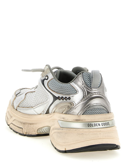 Sneakers by Golden Goose for women in viscose tu polyester polyurethane leather silver features an versatile design from the Star Women's Chunky Viscose TU Polyester Polyurethane Leather Sneakers collection, highlighting a versatile chunky style for a premium, high-fashion look.