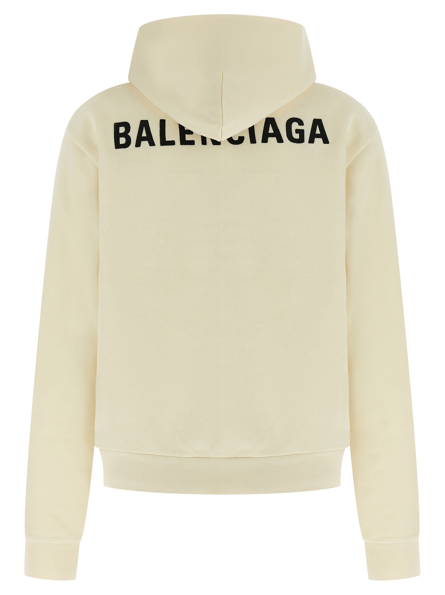 Balenciaga Women's Cotton Sweatshirt Hoodie - Beige Patterned