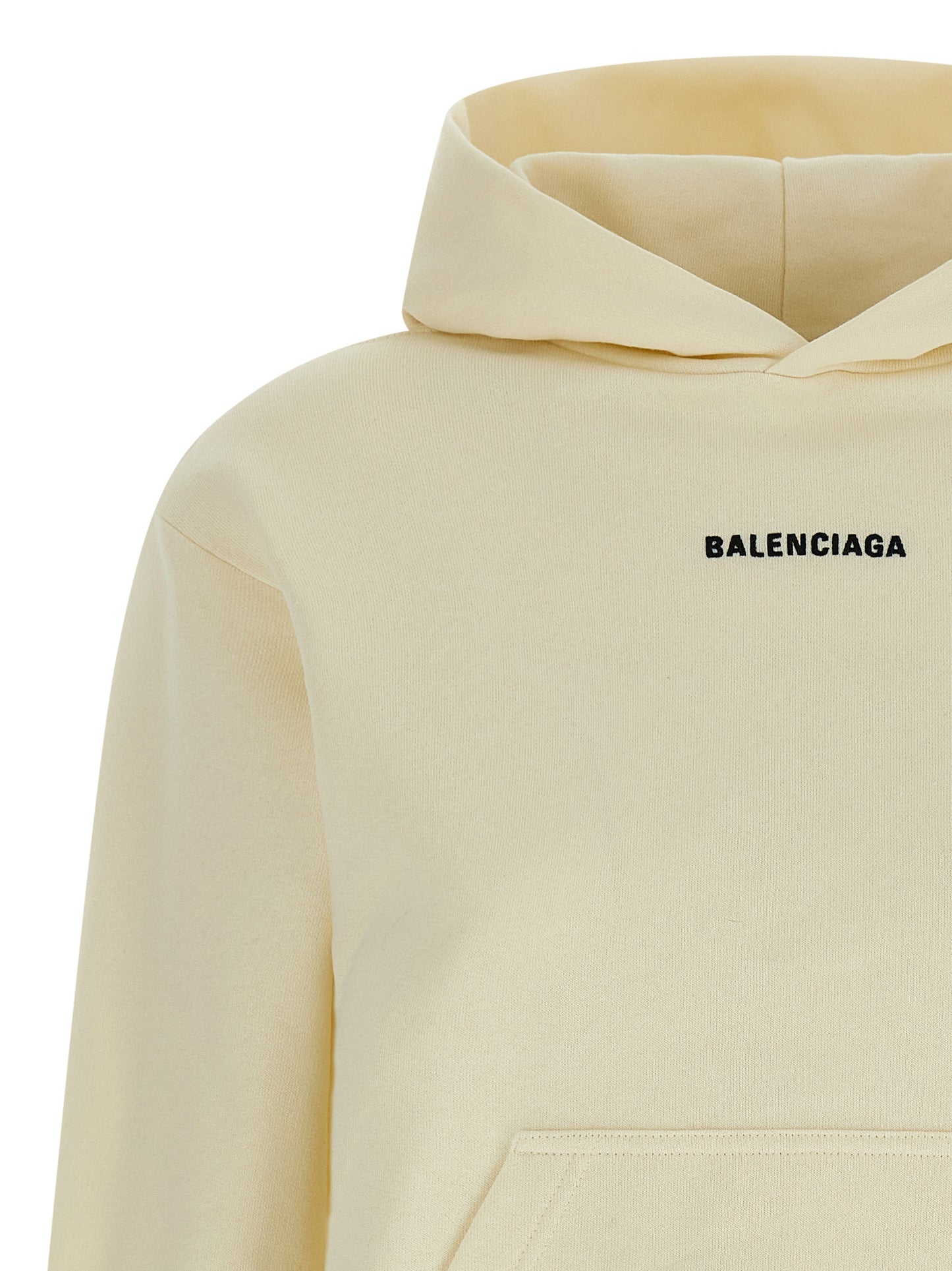 Balenciaga Women's Cotton Sweatshirt Hoodie - Beige Patterned