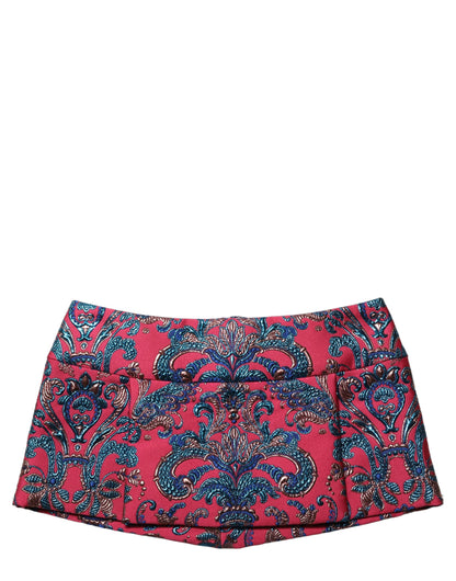 Dolce & Gabbana Multicolor Floral Jacquard MidWaist Mini Skirt
