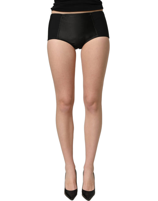 Dolce & Gabbana Black Low Waist Satin Culotte Hotpants Shorts