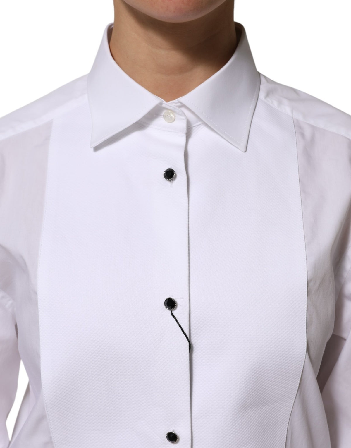 Dolce & Gabbana Women's Slim Long-Sleeve Cotton Dress Shirt - White