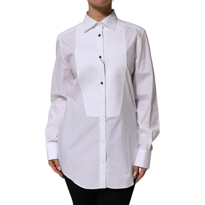 Dolce & Gabbana Women's Slim Long-Sleeve Cotton Dress Shirt - White