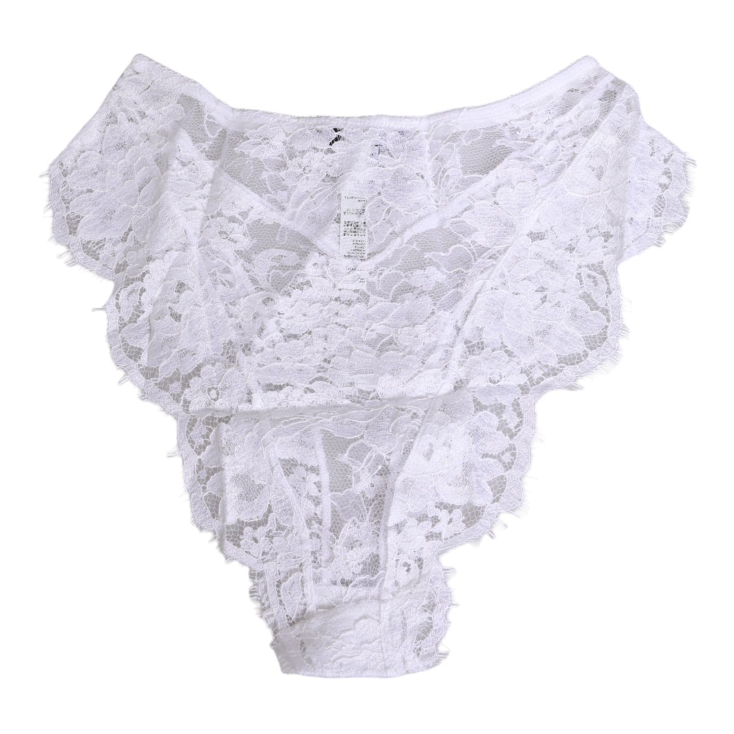 Dolce & Gabbana White Floral Lace Low Rise Panty Underwear