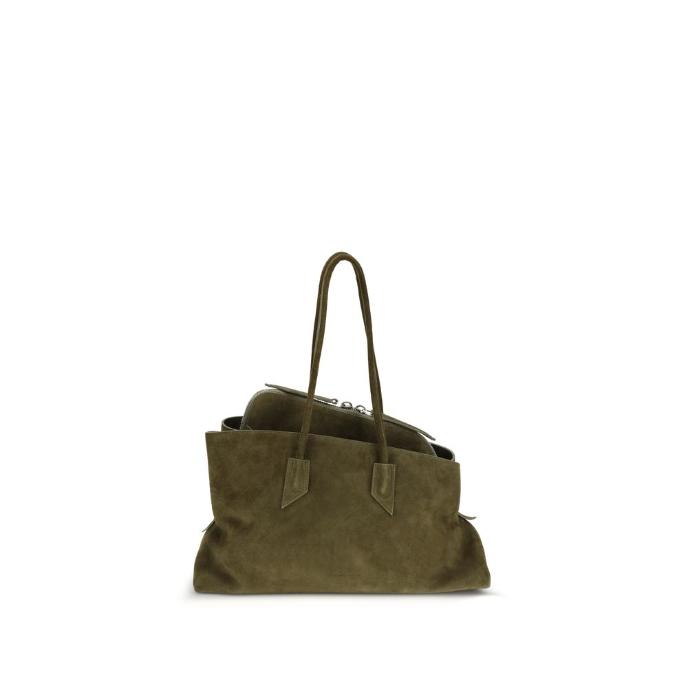 Shoulder Bag by The Attico for women in bos taurus calf suede leather bicolour & signature features a distinguished silhouette, showcasing a secure zipper and distinguished with versatile shoulder-strap & handle for a distinguished finish.