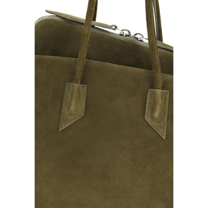 Shoulder Bag by The Attico for women in bos taurus calf suede leather bicolour & signature features a effortless sophistication silhouette, secured by a zipper with ample and versatile shoulder-strap & handle for a effortless sophistication finish.