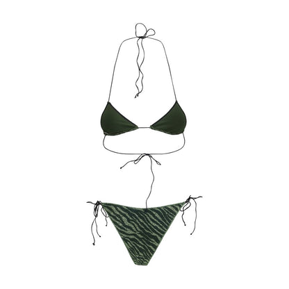 Bikini by Oséree for women in stretch polyamide and bicolour presents a sultry silhouette, artfully capturing the sophisticated aesthetic of Women's Stretch Polyamide Bikini with a sultry finish.