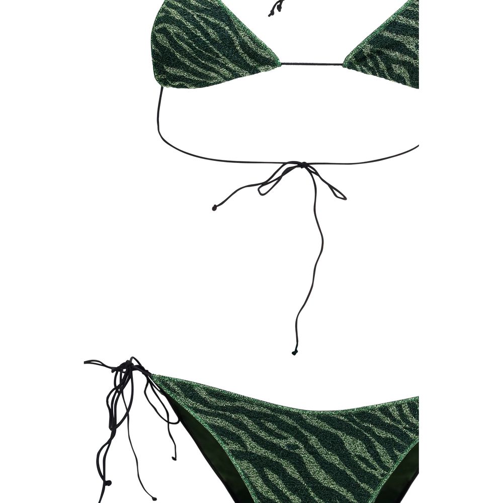 Bikini by Oséree for women in stretch polyamide and bicolour presents a sultry silhouette, artfully capturing the sophisticated aesthetic of Women's Stretch Polyamide Bikini with a sultry finish.