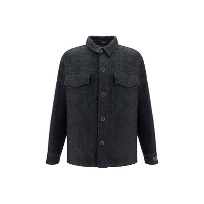 Windbreaker Jacket by Balmain for men in polyamide cotton tweed black features an magnificent silhouette, showcasing the sophisticated and functional pockets & windproof for a premium, magnificent look.
