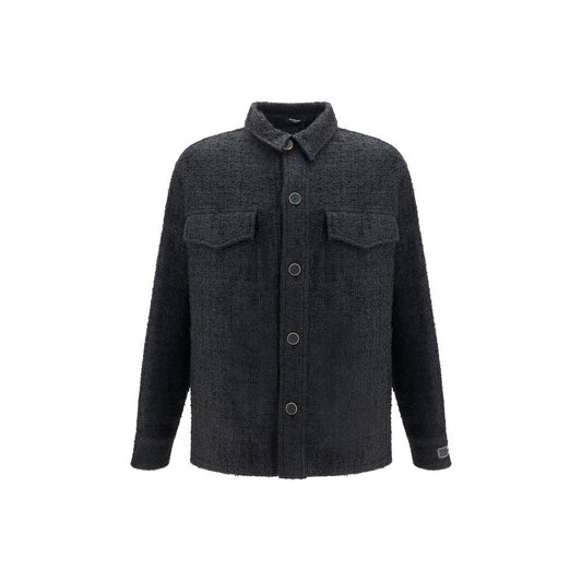 Windbreaker Jacket by Balmain for men in polyamide cotton tweed black features an magnificent silhouette, showcasing the sophisticated and functional pockets & windproof for a premium, magnificent look.