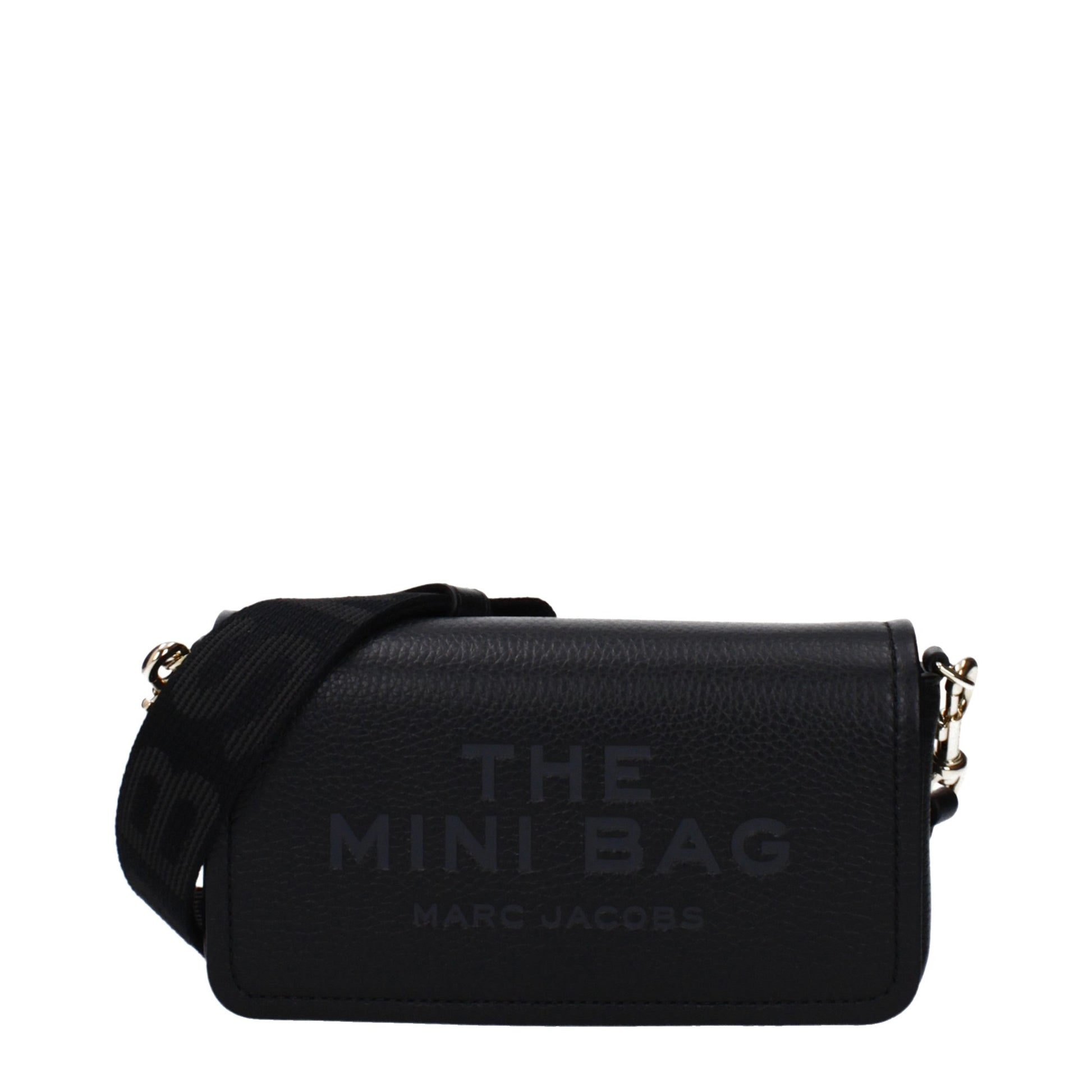 Mini Crossbody Handbag by Marc Jacobs for women in leather black features a transformative sophistication silhouette, showcasing a secure magnetic, ample built-in-compartments & cardholder, and versatile crossbody-strap, shoulder-strap & adjustable-strap for a transformative sophistication look.