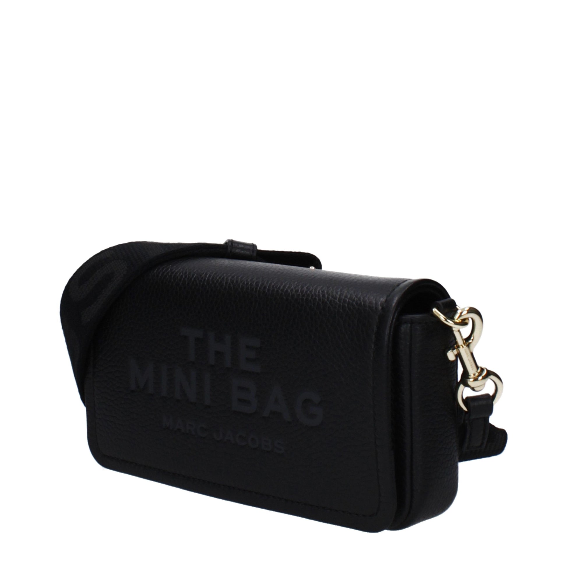 Mini Crossbody Handbag by Marc Jacobs for women in leather black features a multifaceted silhouette, showcasing a secure magnetic and multifaceted built-in-compartments & cardholder with versatile crossbody-strap, shoulder-strap & adjustable-strap for multifaceted style.