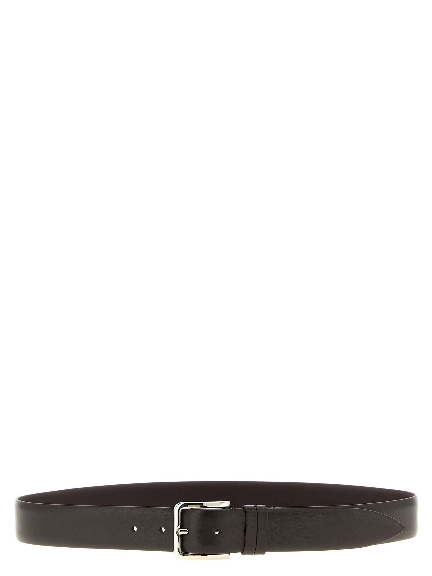Belt by ZERBINI CLAUDIO for men in leather & metal brown features a artisanal-chic design, artfully capturing the essence of the Leather & Metal Belt with a artisanal-chic finish.