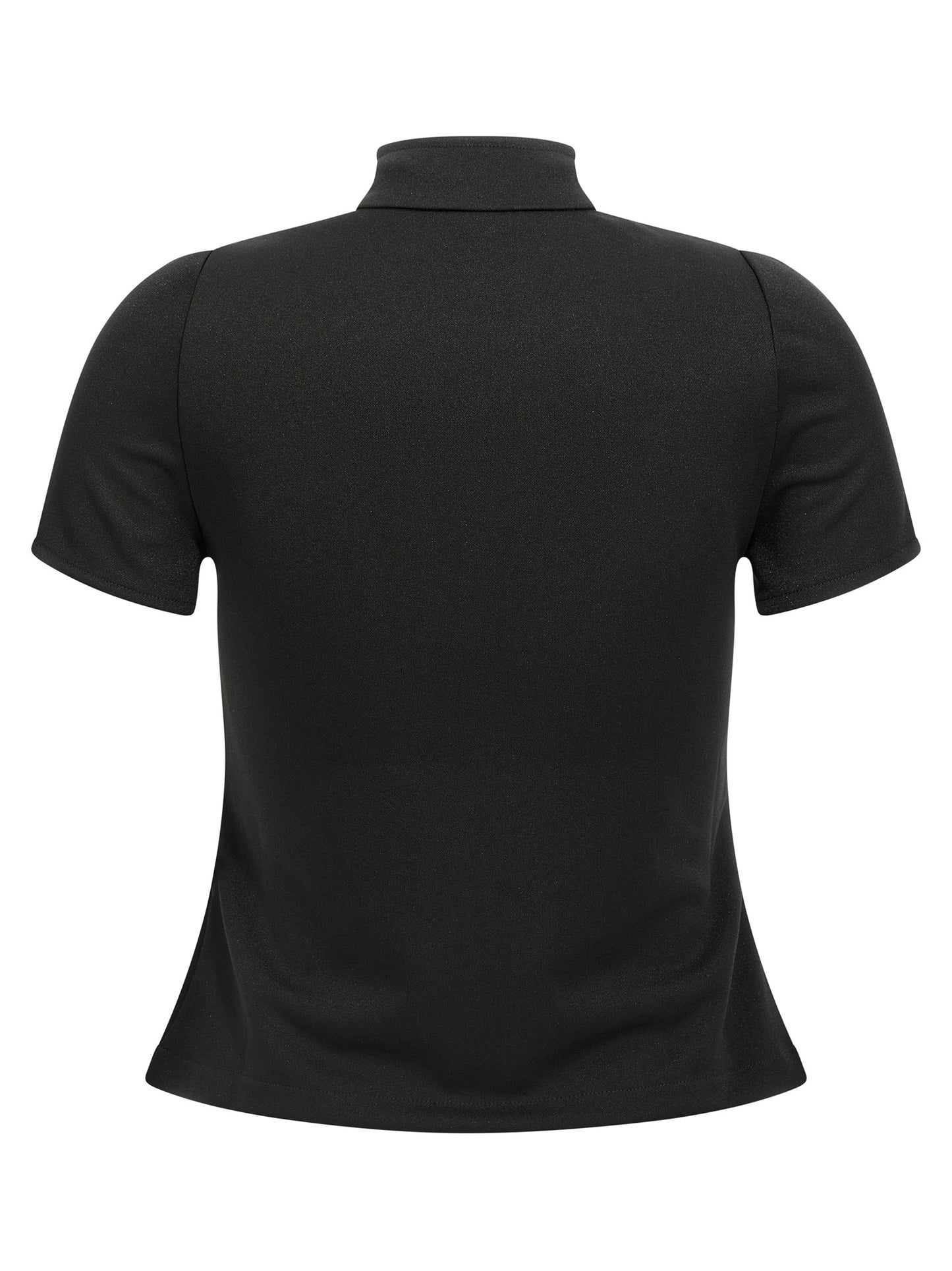 Activewear T-Shirt by Courrèges for women in polyester black features a versatile silhouette, showcasing a versatile high-neck neckline and detailed with high-performance seamless for a premium look.