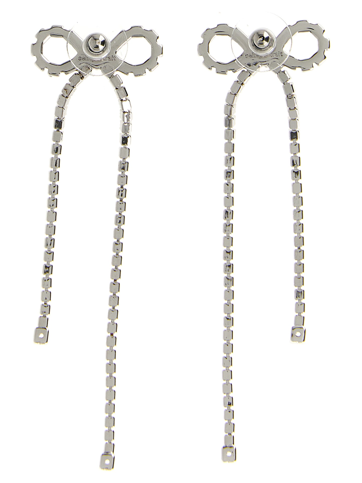 Earrings by Self-Portrait for women in suede calfskin leather copper, pearl & silver presents a curated silhouette, artfully showcasing the curated and refined aesthetic of the Women's Silver Copper Pearls & Crystal Earrings.